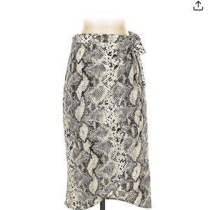 Elegant Snake Print Wrap Skirt